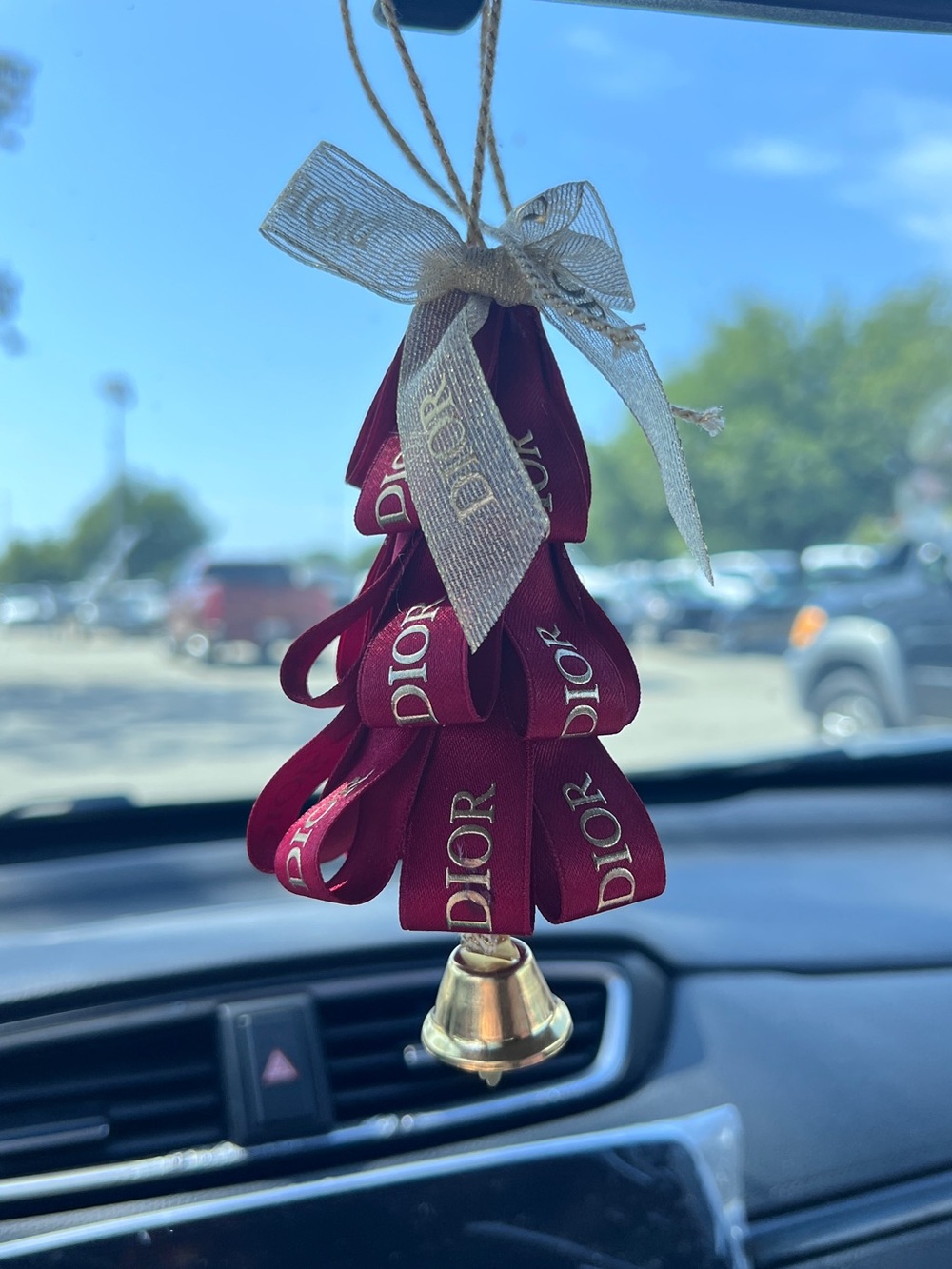 【Hand made】 Dior Holiday Ribbon ornament in Burgundy